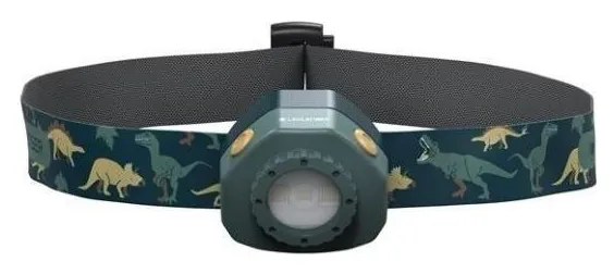 Ledlenser KIDLED4R DINO - Lanternă frontală LED pentru copii, reîncărcabilă, cu reglare a luminozității, IPX4, 40 lm, 18 h, verde