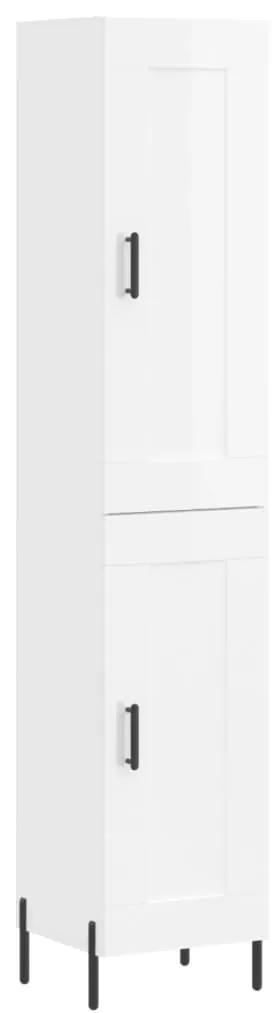 3200459 vidaXL Dulap înalt, alb extralucios, 34,5x34x180 cm, lemn prelucrat
