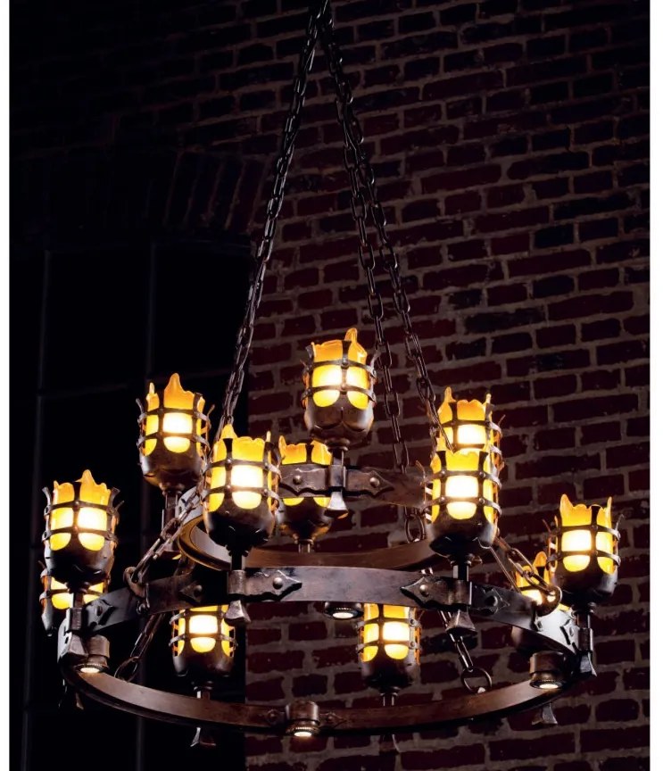 Candelabru din fier forjat realizat manual in stil gotic HL 2425-N