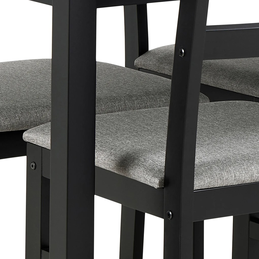 MAZZONI EXPORT Set TORINO masă + 4 scaune Negru/Gri deschis (material Sawana 21) - SET DE LEMN PENTRU BUCĂTĂRIE/SUFRAGERIE