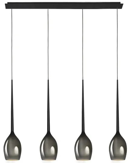 Abajur de rezervă din sticlă pentru lustră Azzardo IZZA negru d. 13 cm