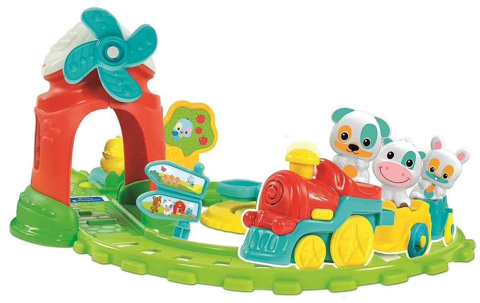 Animale Choo-Choo Fermă interactivă, set trenuleț Clementoni