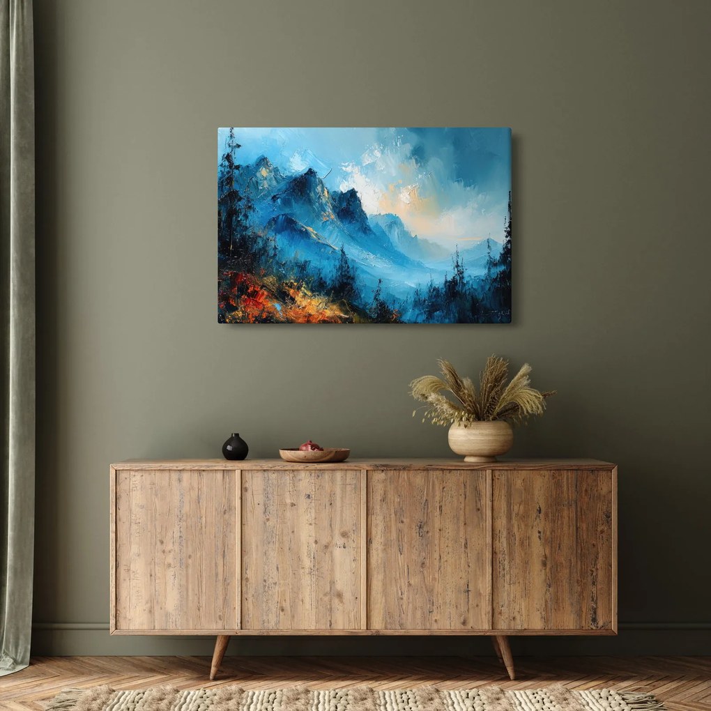 Tablou - Pictura munților (90x60 cm)