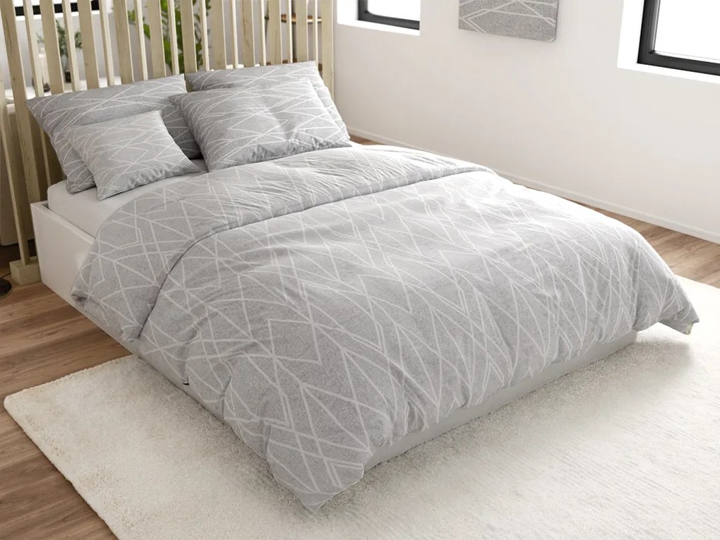 Lenjerie de pat din bumbac Renforce GRAY STRIPES gri Dimensiune lenjerie de pat: 70 x 90 cm | 140 x 200 cm