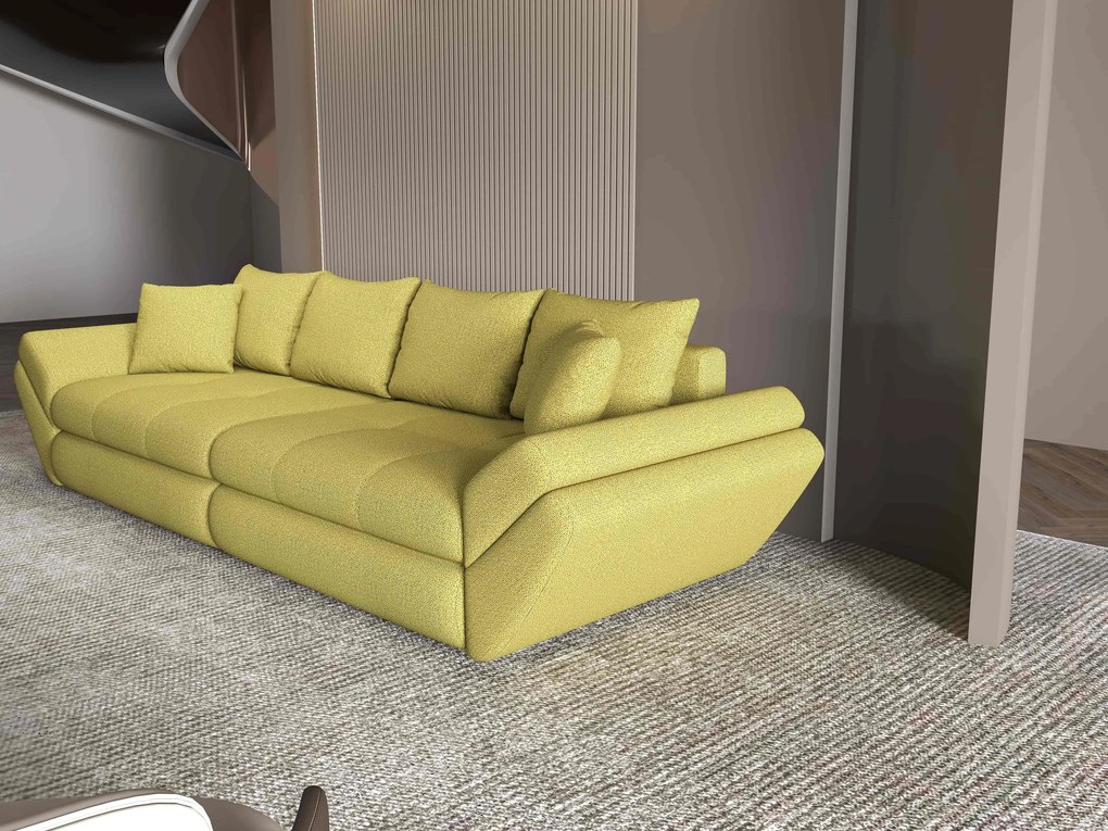 Canapea extensibilă dumonde cu ladă de depozitare si sezut confortabil din spuma high-density, Loana Enjoy Verde 300x100 cm