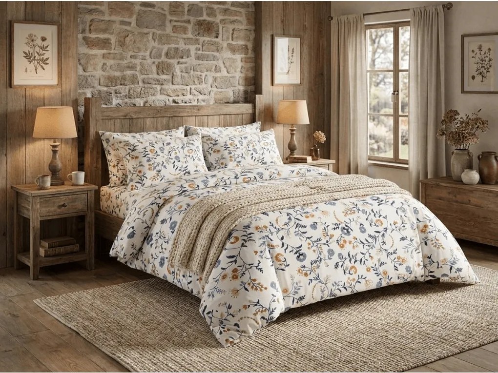 Lenjerie de pat din bumbac BLUE GARDEN colorat, 100% bumbac Dimensiune lenjerie de pat: 70 x 90 cm | 140 x 200 cm