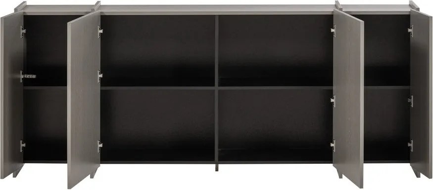 Comodă gri cu aspect de lemn de frasin 200x85x44 cm Brock – WOOOD