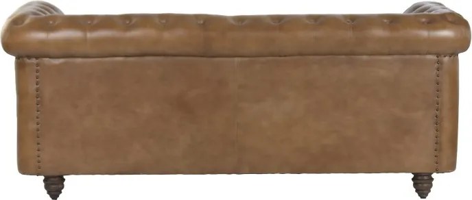 Canapea vintage 3 locuri din piele naturală, „Chesterfield"