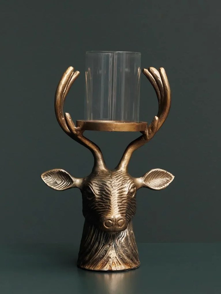 Suport de lumanare, din aluminiu, Deer