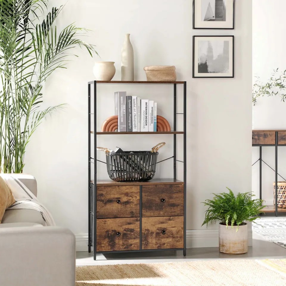 Dulap diverse, maro rustic / negru, MDF