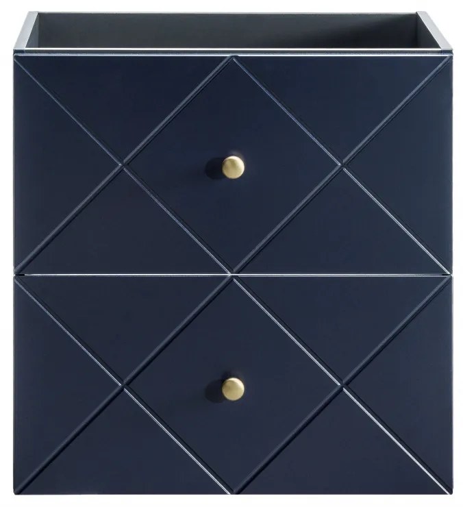 Set Mobilier Baie Suspendat Bleumarin    Elegant Blue  II 60 Cm Mdf Cu Maner Aurii, Lavoar Aplicat