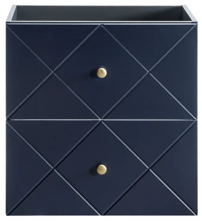 Set Mobilier Baie Suspendat Bleumarin Elegant Blue II 60 Cm Mdf Cu Maner Aurii, Lavoar Aplicat
