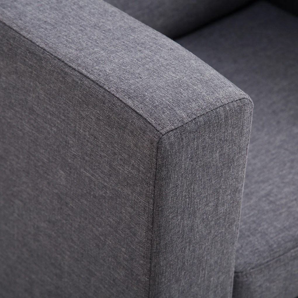 Homcom Fotoliu Modern cu Invelis in Tesatura Gri Inchis, 81x73x78cm