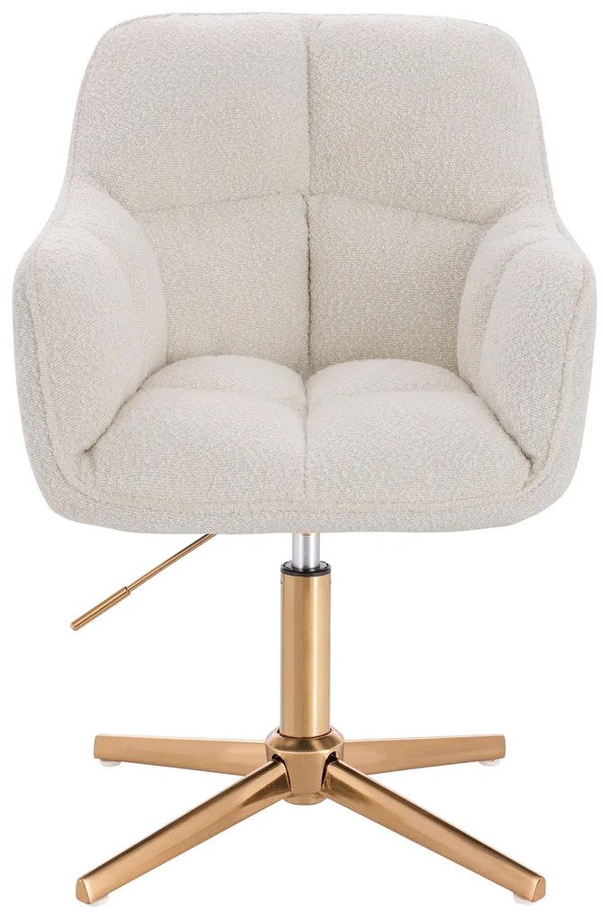 HR550CROSS Scaun Crem Boucle cu Bază Aurie