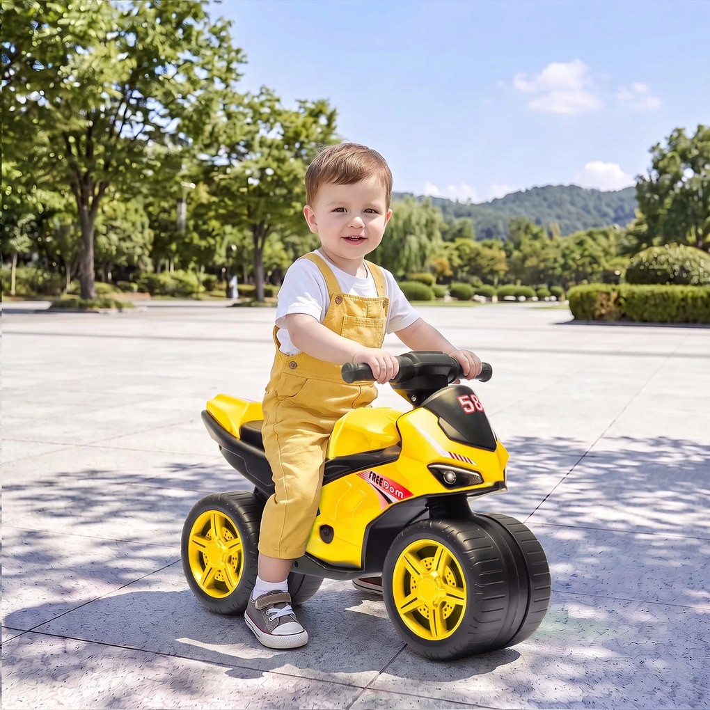 AIYAPLAY Bicicletă fără Pedale Con Muzică Per 18-36 Luni, Galben | Aosom Romania