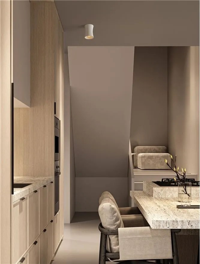 Spot aplicat design decorativ Ghips, PELIA alb