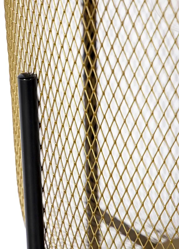 Neagră modernă cu lampă de podea aurie - Bliss Mesh