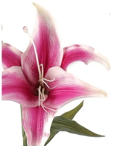 Floare artificială Lilie roz închis, 17 x 17 x 60cm