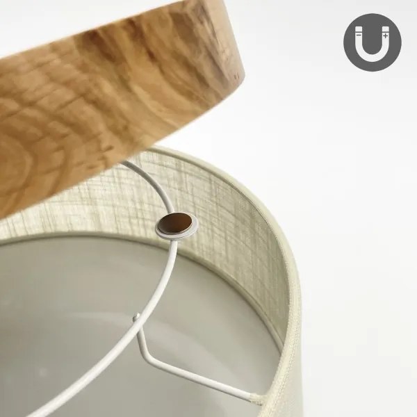 Brilagi - Plafonieră LED BELLADONNA, 20W/230V, Ø 30 cm, crem/stejar