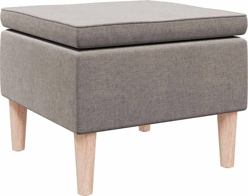 vidaXL Scaun cu picioare din lemn, gri taupe, material textil