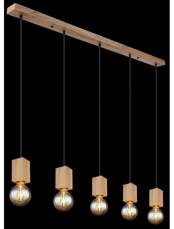 Lustra cu 5 pendule design industrial ERNA maro