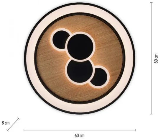 Plafonieră LED Paul Neuhaus 6284-79 ELIZA LED/55,5W/230V d. 60 cm stejar