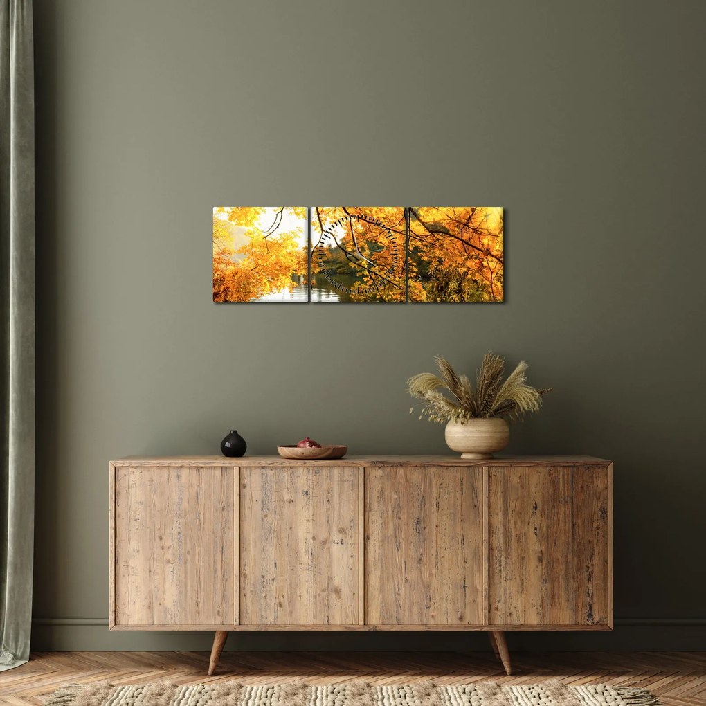 Tablou - Copac de toamnă (cu ceas) (90x30 cm)