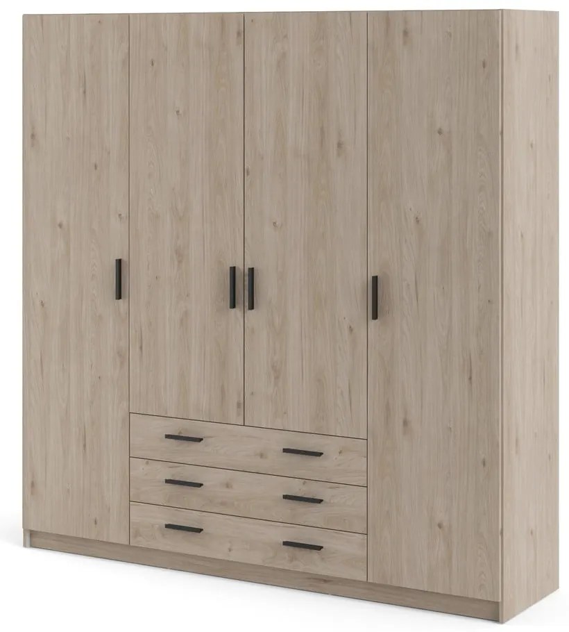 Șifonier în culoare naturală cu aspect de lemn de stejar 196x200 cm Sprint – Tvilum