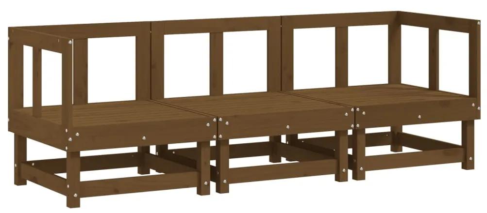 825418 vidaXL Set mobilier de grădină, 3 piese, maro miere, lemn masiv de pin