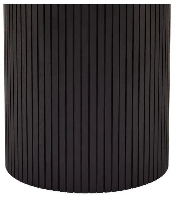 Masă de dining rotundă neagră extensibilă cu aspect de lemn de stejar ø 115 cm Malaga – Bonami Selection