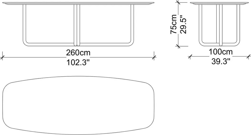 Masă lemn masiv de dining Giallo Personalizabilă - 300 cm