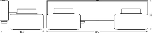 Osram - Aplica LED de perete pentru baie ORBIS FLAME 2xLED/5,5W/230V IP44 negru