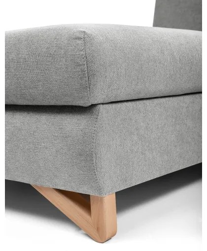 Colțar extensibil AVESTA, tapițat, cu spațiu de depozitare, formă L, stânga, gri