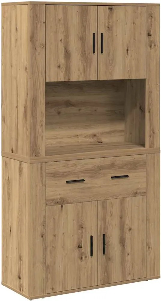 vidaXL Highboard stejar artizanal 80 x 33 x 150 cm Lemn compozit