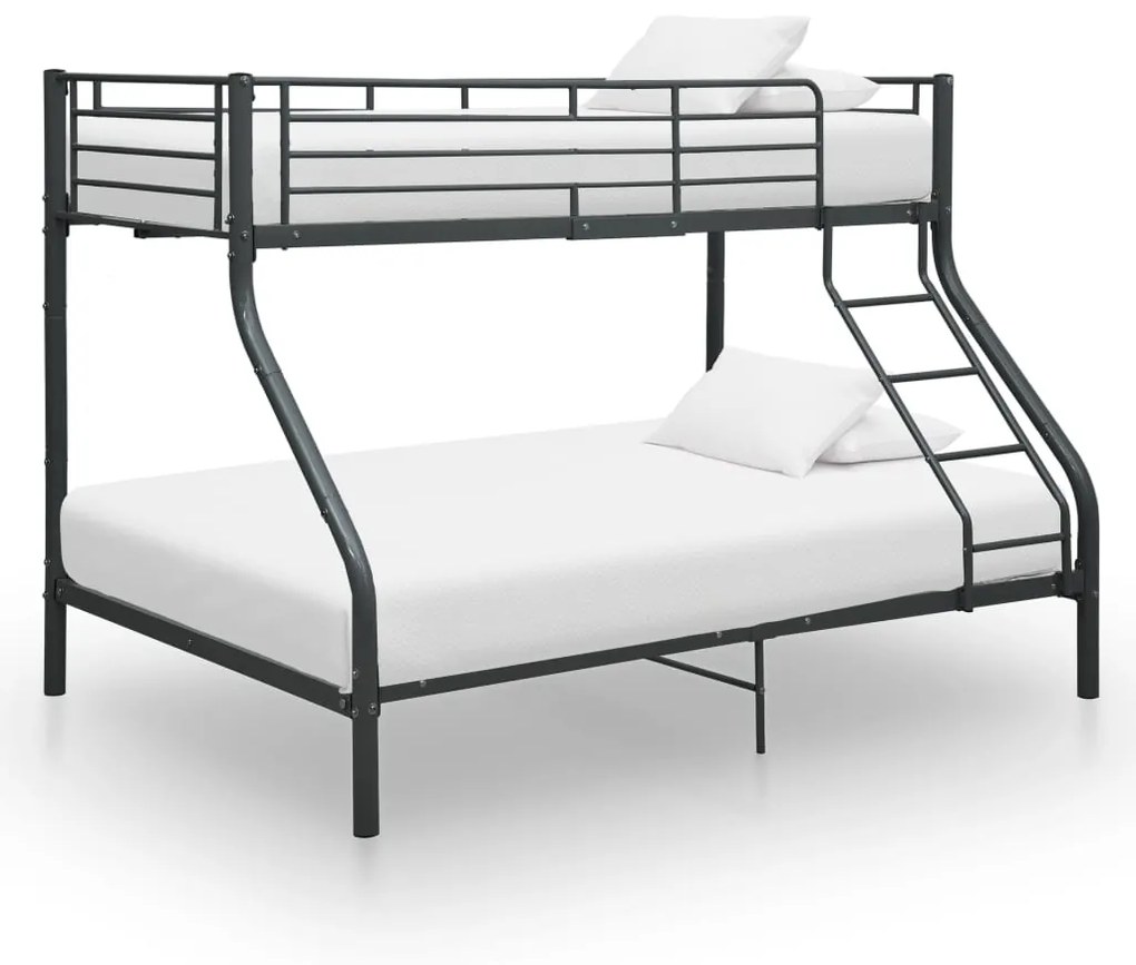 Cadru de pat supraetajat, negru, 140 x 200 90 x 200 cm, metal Negru, nu