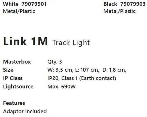 Accesoriu, Spot directionabil Allison negru, pentru sina Nordlux Link
