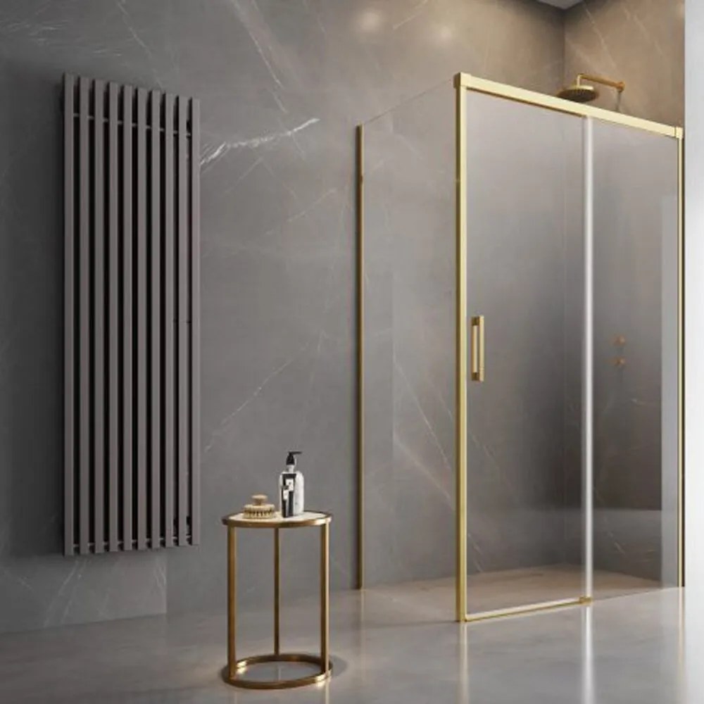 Cabina de dus dreptunghiulara cu usa glisanta Radaway Idea KDJ 140x70 cm auriu-transparent dreapta