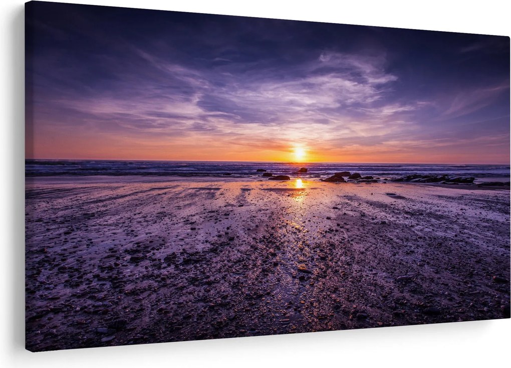 Tabloul cu plaja - apus de soare (90x60 cm)