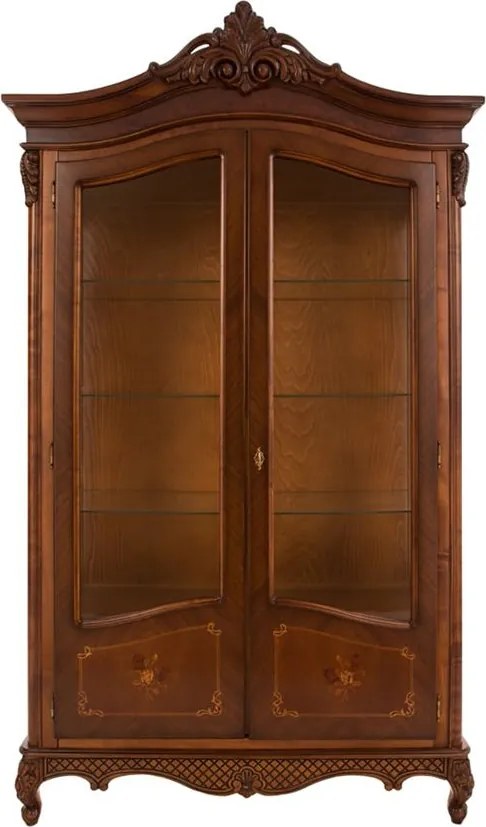 Vitrină lemn masiv 2 uși Edward, 113 × 56 × 221 cm