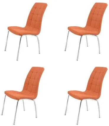 Set 4 scaune bucătărie S-02, culoare portocalie