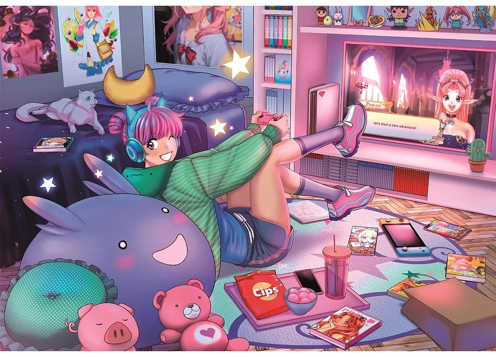 Colorat Game Lovers Puzzle Cameră de Fete 300 de piese Clementoni