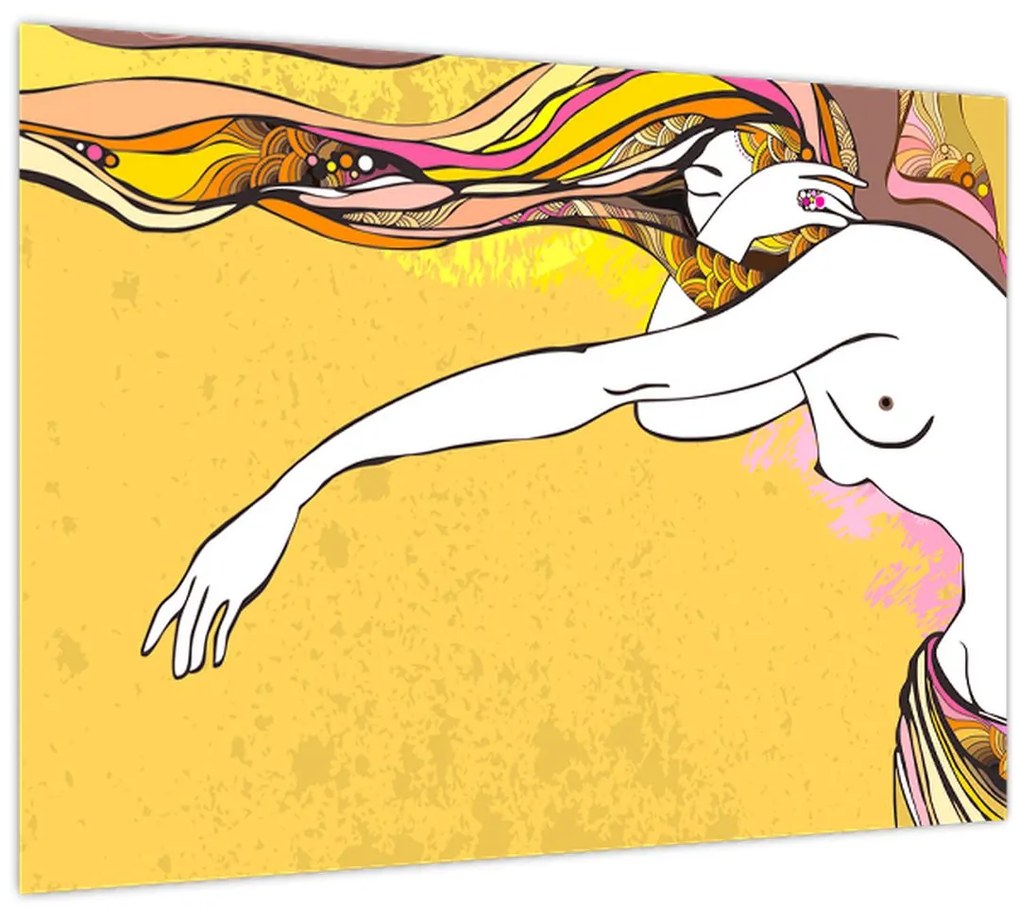 Tablou pe sticlă - Fata (70x50 cm)