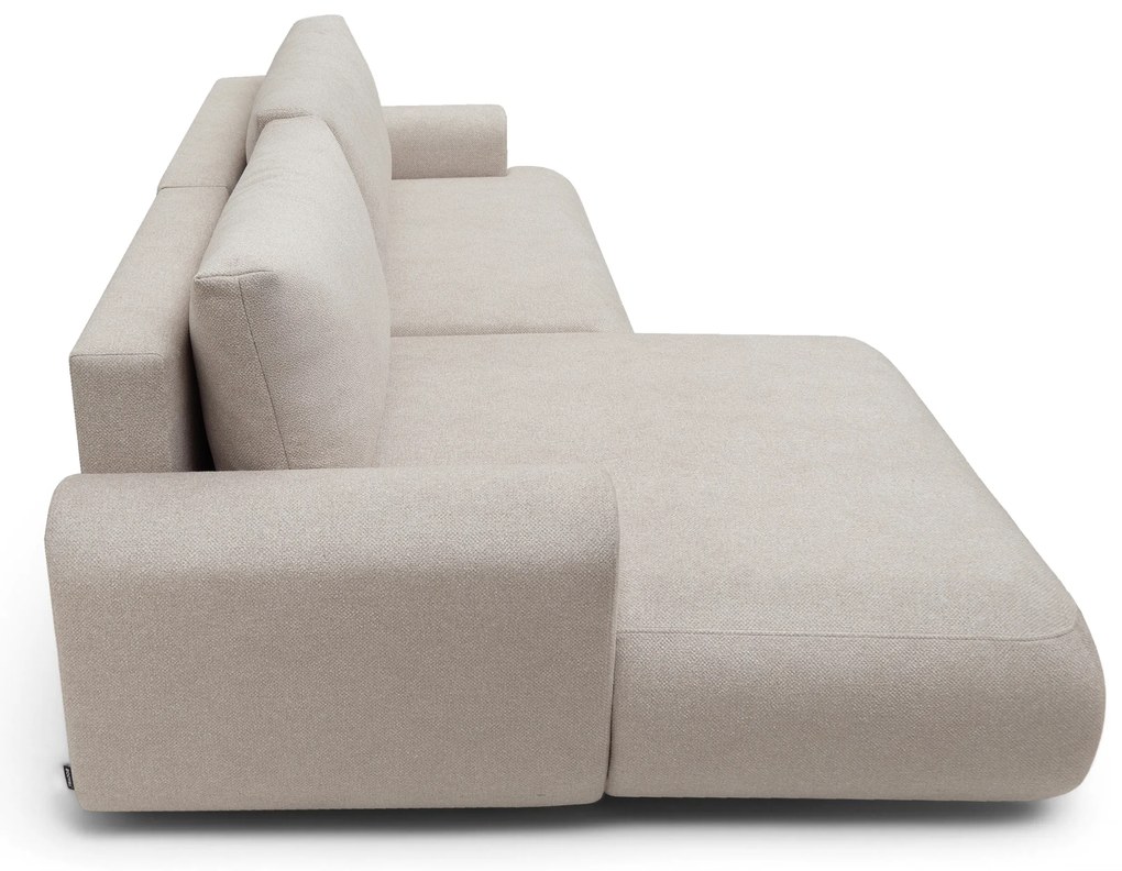 Colțar extensibil cu funcție de dormit Lotulis Mini stânga - crem material hidrofob Blur 01