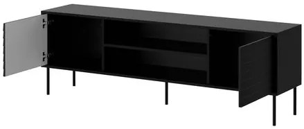 Set mobilier living Hermano II (Negru + Nuc warnia) . 1105958