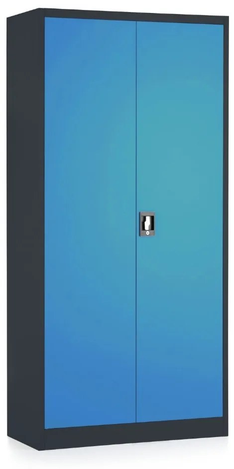 Dulap metalic universal, 90 x 40 x 185 cm, încuietoare cu cilindru, albastru - ral 5012