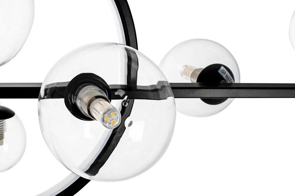 Lustra moderna cu 10 de surse de lumina si LED LINEA TWIN 120