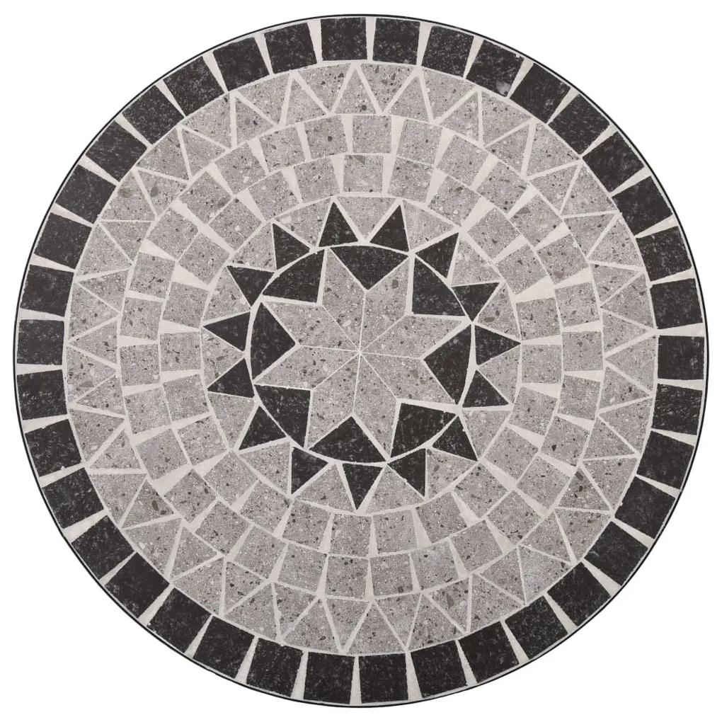 Set bistro mozaic, 3 piese, gri, placa ceramica Gri, 3