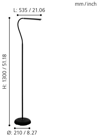 Eglo 96439 - Lampadar LED LAROA LED/4,5W/230V negru