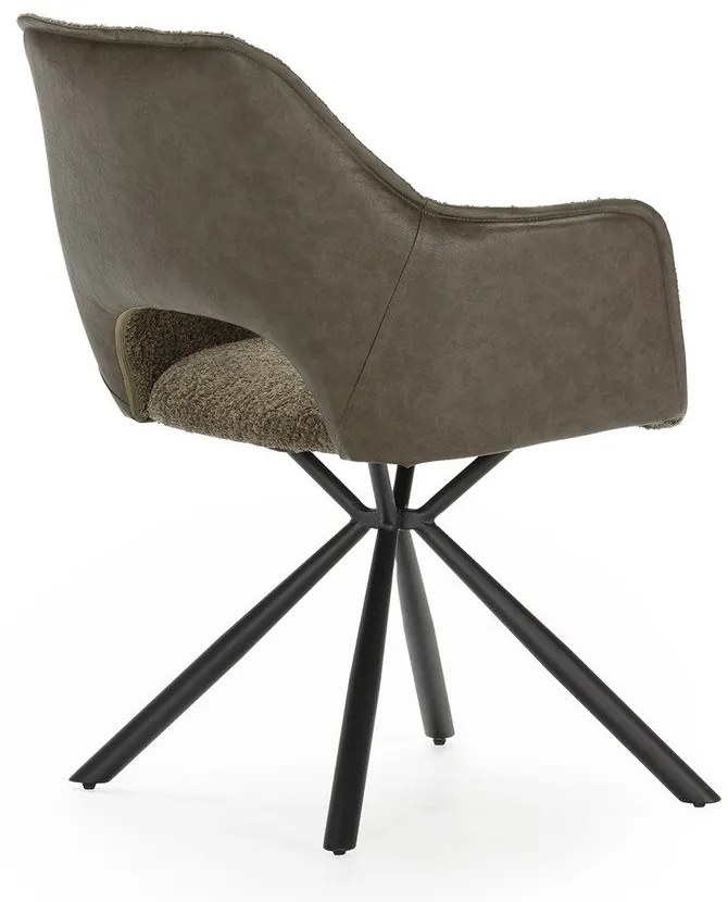 Set de scaune de sufragerie verde cu cotiere 2 buc. tapițat Mariel – Marckeric