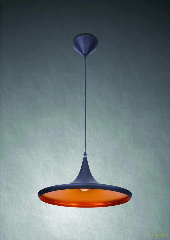 Lustra / Pendul metal design retro CHINK negru/auriu